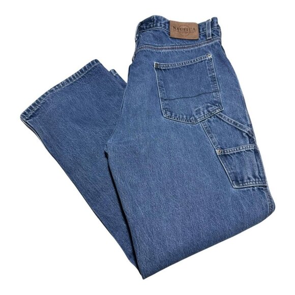 Y2K Nautica Baggy USA Made Cotton Jean‎ Carpenter Pants Men’s 38x32 - Picture 1 of 7